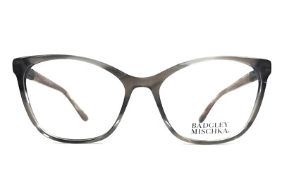 Badgley Mischka Eyeglasses Frames Florine Grey (GREY) Cat Eye Crystals 53-16-140