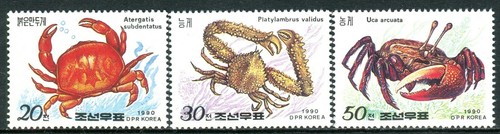 418 - Korea Democratic Republik 1990 - Crabs - MNH Set - Picture 1 of 2