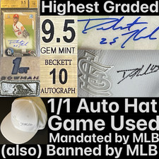 Dakota Hudson 2016 Bowman Chrome BGS 9.5 / 10 Auto 1/1 Game Used Rookie Auto Hat