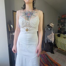 Vintage 2000s Y2K La Perla Bustier Lace Trim Dress IT 44 UK 10 12 US 6 8. White