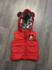 Disney Mickey Mouse 2T Red Sleeveless Puffer Vest Jacket
