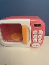 Just Like Home Microwave Sounds Lights Pink White Toys R Us Cooking Play Kitchen