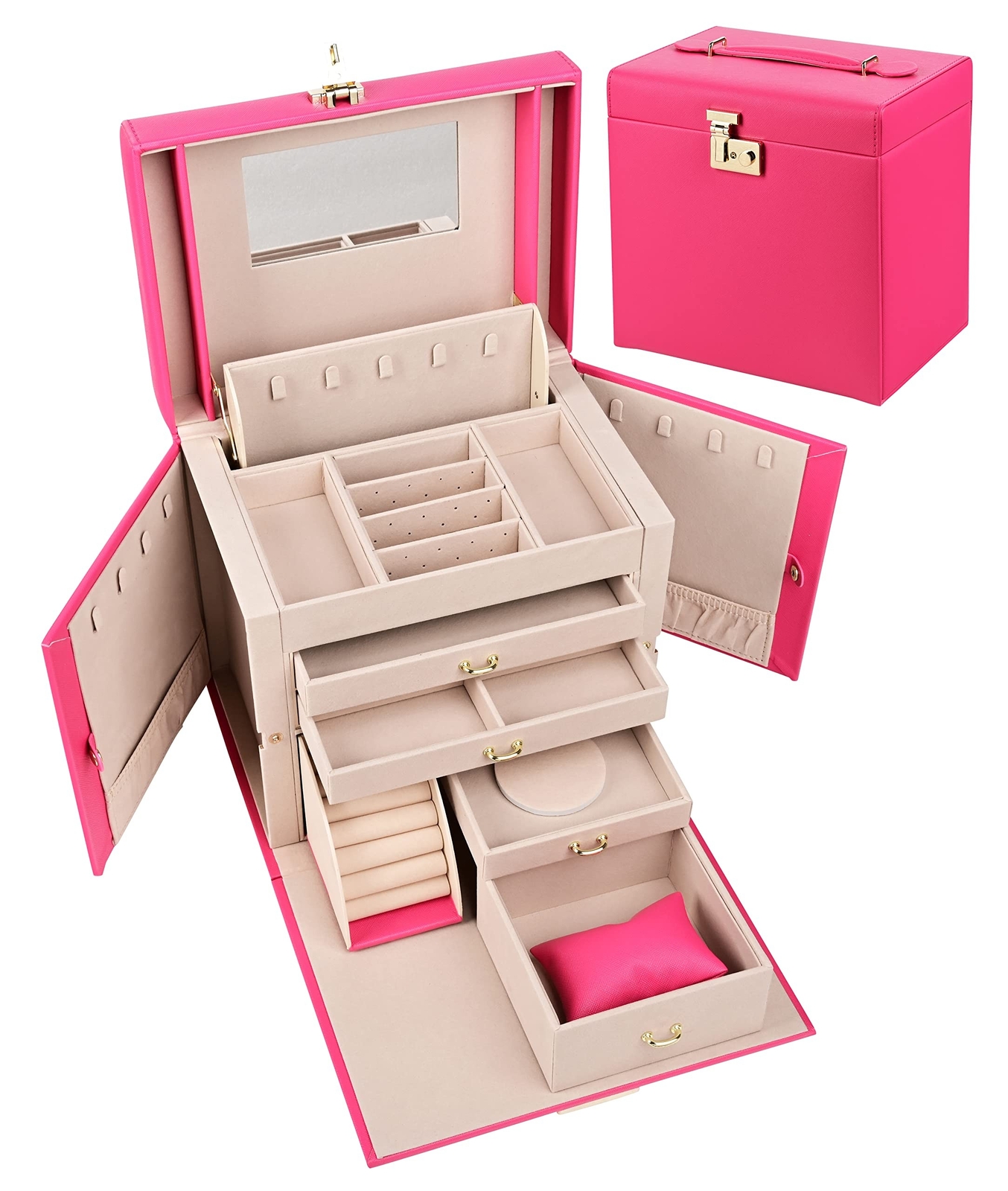 Luxury Jewelry Box with Lock for Secure Accessory Storage-image