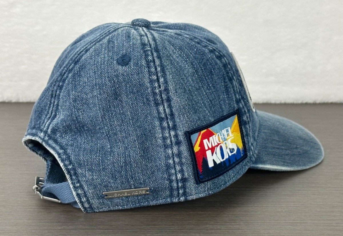 Michael Kors Women's Dusk Blue Patch Denim Baseball Cap/Hat