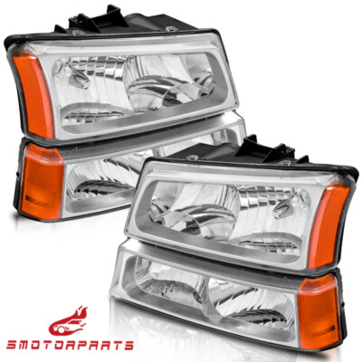 Headlight Assemblies For 2003 Chevrolet Silverado 1500 HD Pair Chrome Headlights For 2003-2006 Chevy Silverado Avalanche 1500 2500 - Halogen Assembly Headlight Assemblies For 2003 Chevrolet Silverado 2500 HD