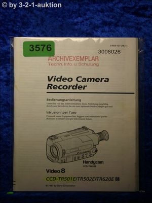 Sony Bedienungsanleitung CCD TR501E /TR502E /TR620E Video Camera (#3576)