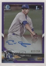Evan Steele Bowman Chrome 2018 Purple Refractor /250 Auto