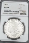 1897-P Morgan Silver Dollar NGC MS64 Nice Eye Appeal Strong Strike