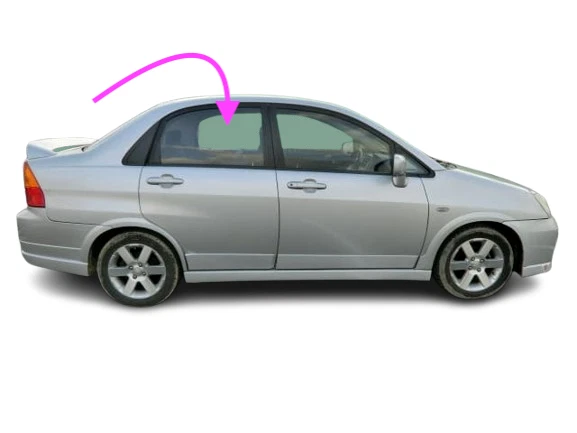 Se adapta a: Suzuki AERIO 2002-2007 sedán lado del pasajero puerta trasera derecha ventana vidrio Foto 2 de 4