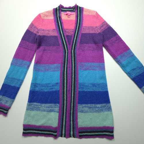 Lilly Pulitzer Womens Sweater Cardigan XXS Multicolor Stripe Open Front Knit