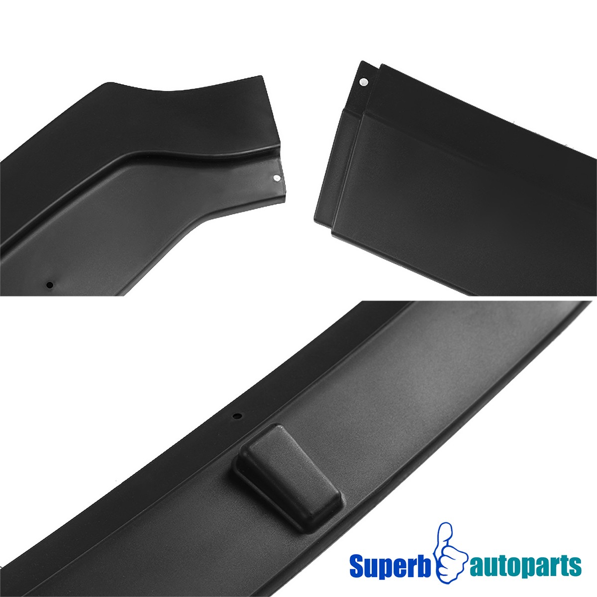 Fits 2015-2017 Ford Mustang Front Bumper Lower Splitter Spoiler Lip 3PC Set