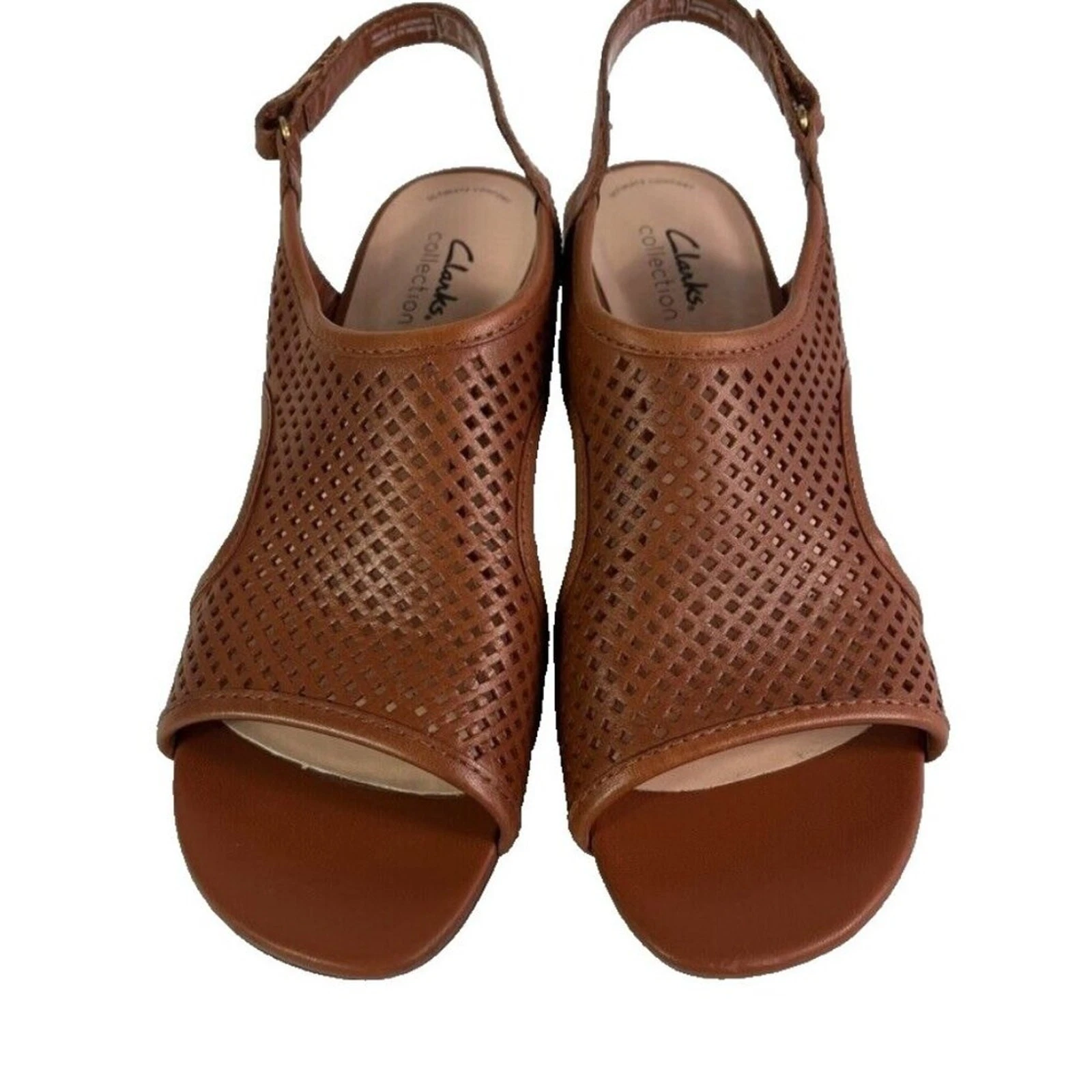 Sandali Clarks donna 10 marrone Caroleigh stella tacco pelle punta aperta