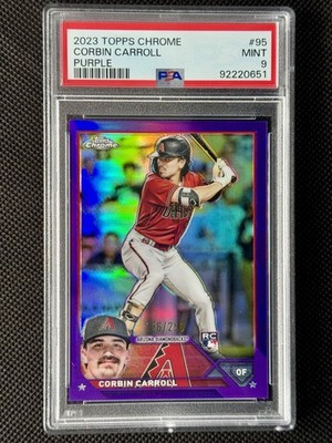 2023 Topps Chrome - Corbin Carroll #95 Purple Refractor /250 (RC) - PSA 9