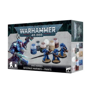 Warhammer: 40K - Infernus Marines + Paint Set - Tabletop Miniaturen mit Farben