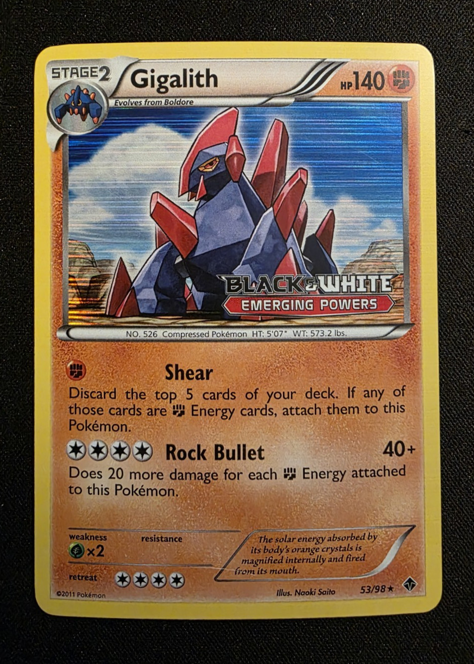 Gigalith 53/98 Pokémon Emerging Powers Pre Release Stamp MP