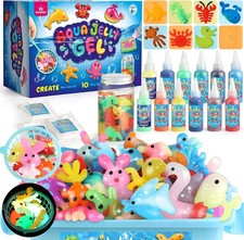 Magic Gel Water Elf Toy Kit, Aqua Fairy Water Gel Kit for Kids with 10PCS Aqua J