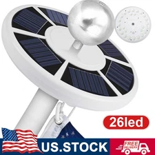26 LED Solar Powered Flag Pole Light Auto Active Super Bright Waterproof USA