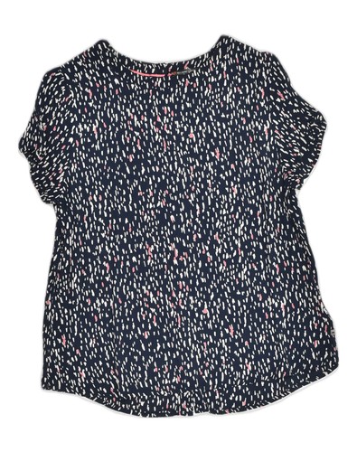 STREET ONE Womens Short Sleeve Shirt Blouse UK 12 Medium Navy Blue Spotted AQ04 - Picture 2 of 3