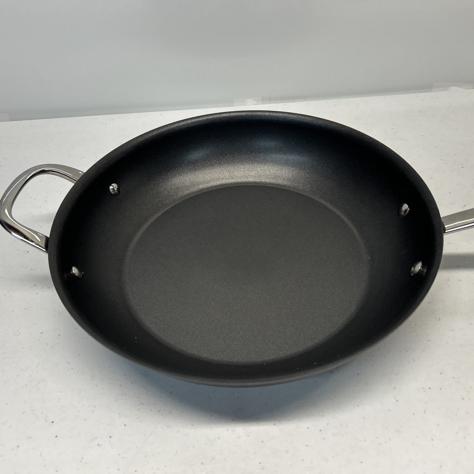 Williams Sonoma Hestan Stainless Thermoclad 12" Fry Pan Skillet  Induction Nice!