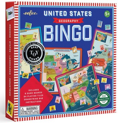 eeBoo: USA Geography Bingo for Kids for Ages 5+, A Fun Kids Learning Game tha...