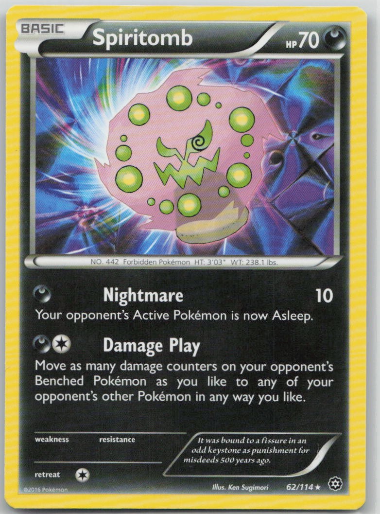Spiritomb 62/114 Rare Steam Siege Pokemon Near Mint