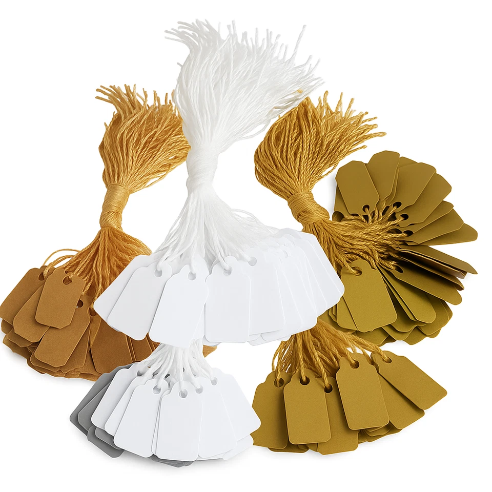 888 DISPLAY USA, INC 300 Small String Price Tags Jewelry Ring Sale Display Labels - Various Styles