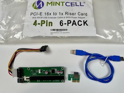 PCIe riser cards - X 1 to PCIe X16 GPU Riser (6 Pack)