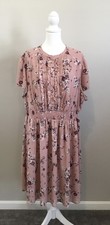 Torrid Dress Pink Floral Long Maxi Sz 16 Plus Sz Short Sleeve Ruffled Lined...