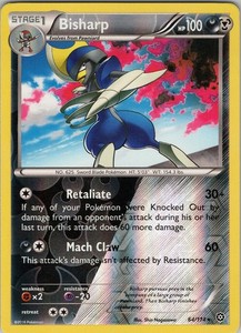 Bisharp 64/114 Rare - Pokemon TCG XY: Steam Siege - Reverse Holo (LP)