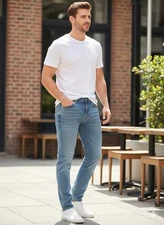 ​Signature by Levi Strauss Gold Men's 36x30 Slim Waterless Stretch Denim Jeans