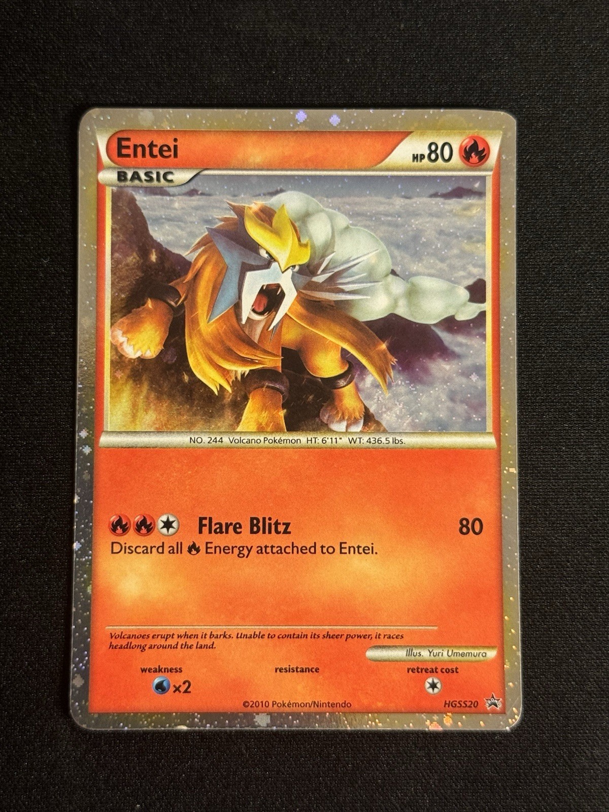 Pokemon TCG Heart Gold & Soul Silver Black Star Promo Entei HGSS20