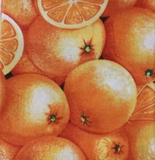 Feline Drive Fabric Farmer Johns Marketplace ORANGES - Fat Quarter 18x22" FQ