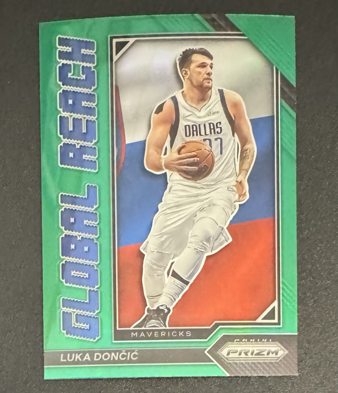 Luka Doncic 2022-23 Panini Prizm Global Reach Green #10 - Dallas Mavericks 