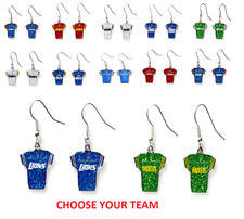 NFL Football Team Logo Womens Ladies Glitter Jersey Earrings Pick Your Team
