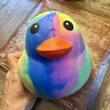 NWT Target Squeeezy Tie Dye Jumbo Duck Squishy- Rare