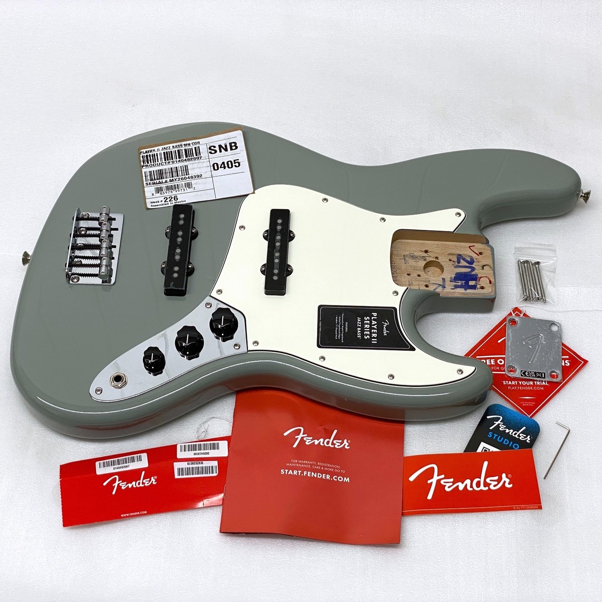 Genuine MIM Fender PLAYER II Jazz J Bass ALNICO V LOADED ALDER