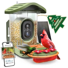 Smart Bird Feeder with Camera Solar Powered, 2k Hd Live Video & Ai Identifica...