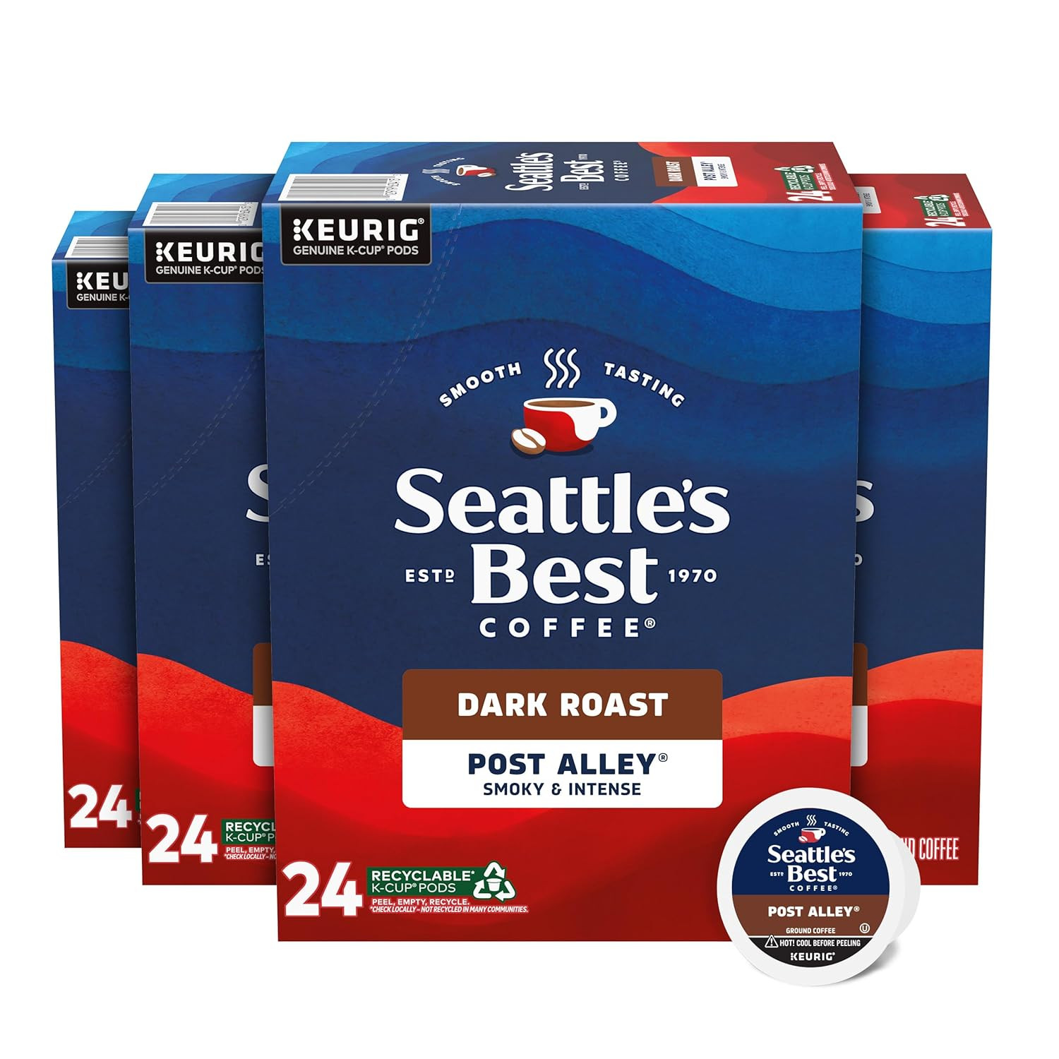 Seattle&rsquo;S Best Coffee, Dark Roast K-Cup Coffee Pods, Post Alley, 100% Arabica, 4