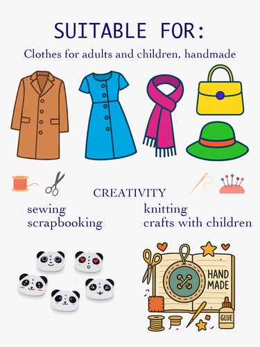 30pcs Cute Panda Wooden Buttons for Crafts Sewing Scrapbooking DIY Decor 22x18mm - Picture 5 of 6