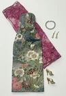 Vintage Outfit for Silkstone / Vtg Barbie Dress Wrap Shoes Jewelry OOAK Handmade