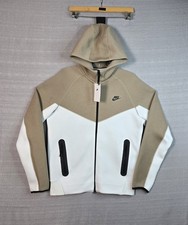 NIKE Tech Fleece Hoodie Medium Mens Brown Beige Full Zip Jacket Color Block