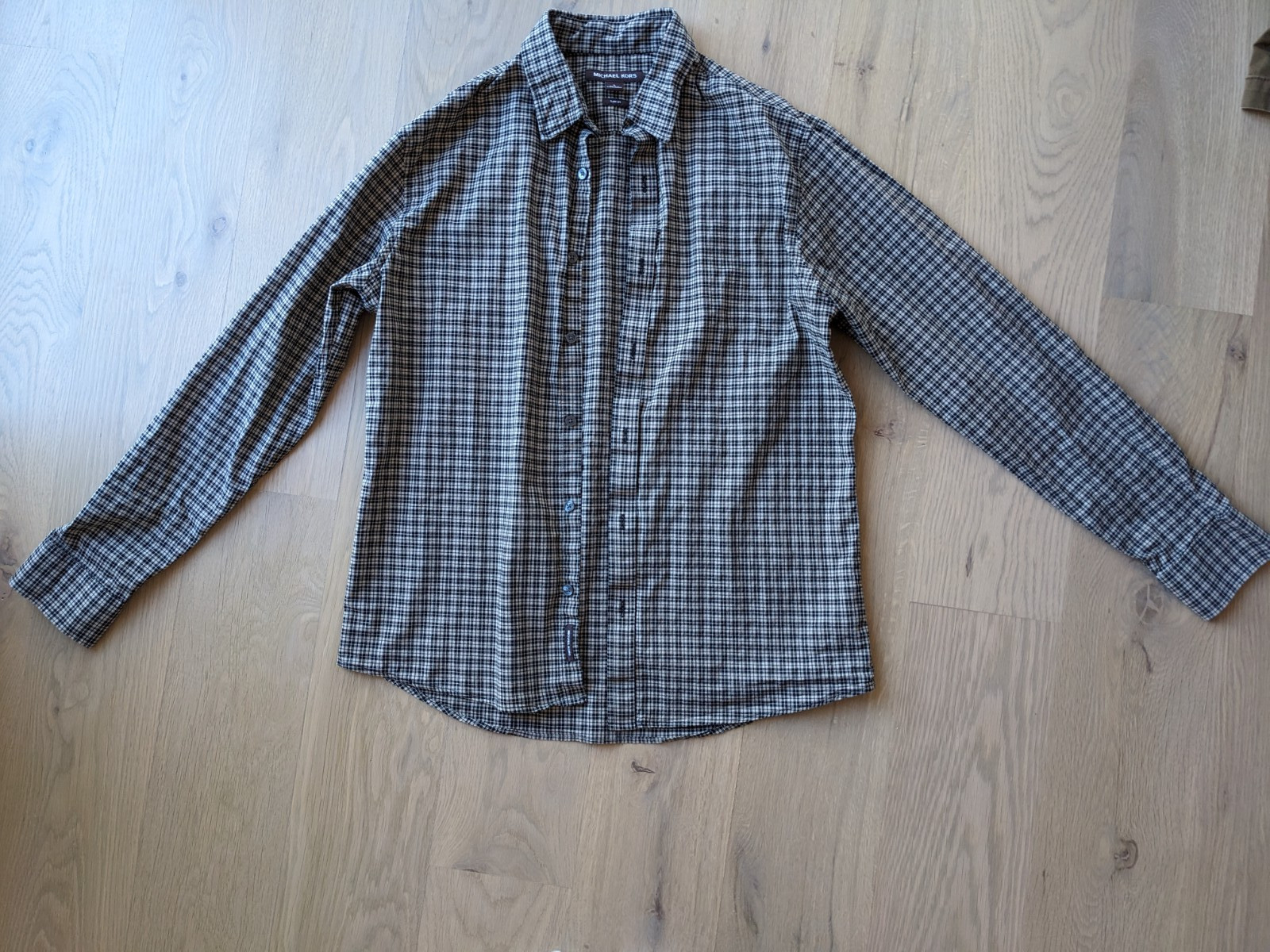 Michael Kors Button Up Long Sleeve Dress Shirt Slim Fit Mens Large