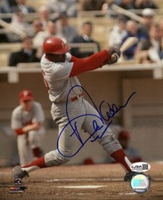 Dick Allen Signed Philadelphia Phillies Grey Jersey Swinging 8x10 Photo - (JS...