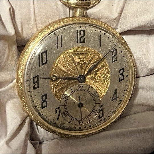 Waltham 1894 Open Face Gold Filled Pocket Watch 12s 7J Arabic Numerals 1920
