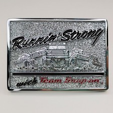 Vintage Snap-On Tools  Runnin  Strong  Chrome on Brass Belt Buckle Made in USA