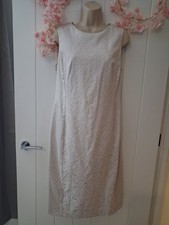 BHS cream lined sleeveless event formal work dress size 14