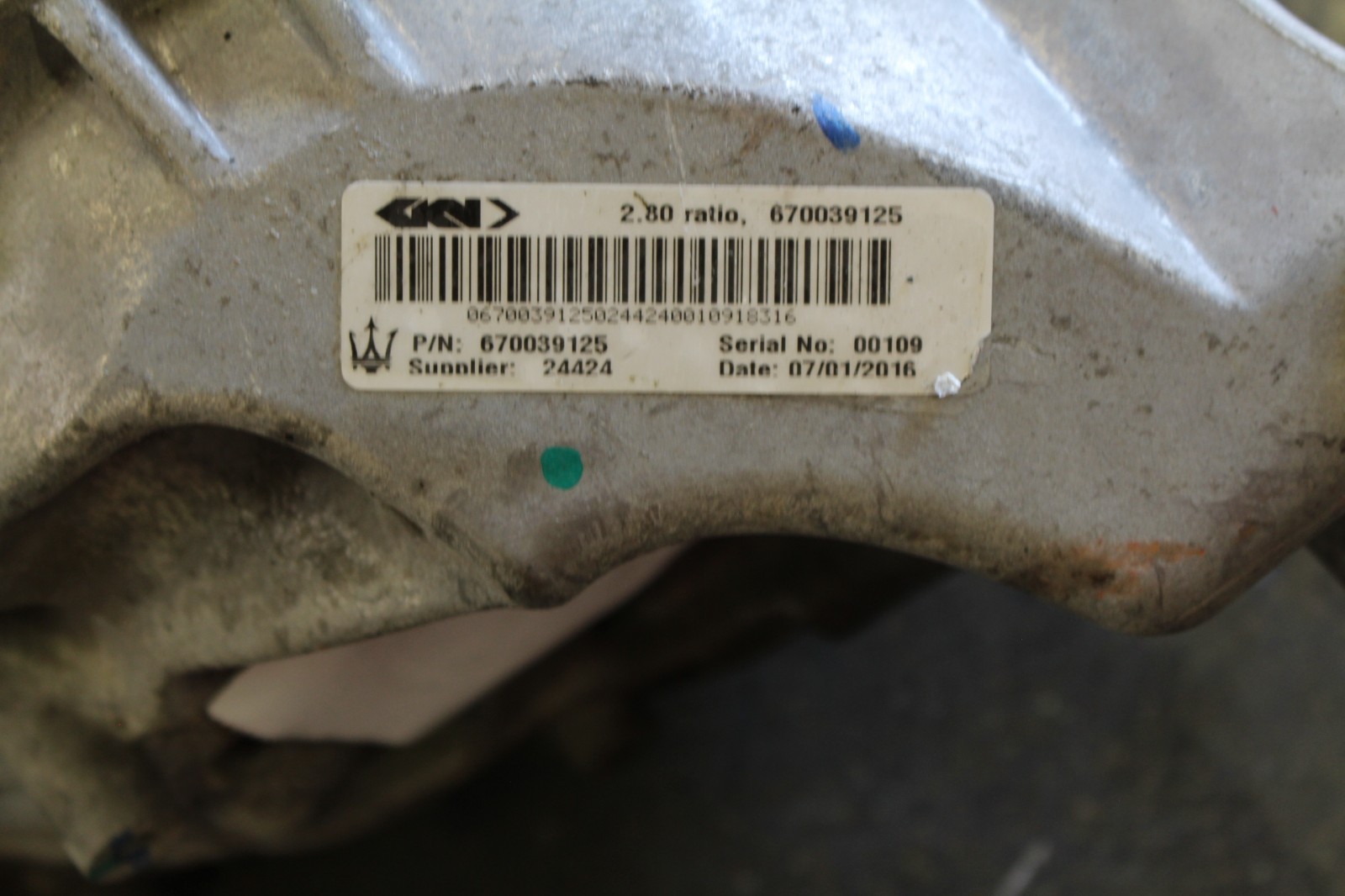 Maserati Quattroporte, Ghibli, Rear Differential, Used, P/N 670039125