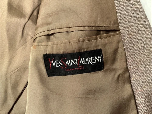 SAINT LAURENT (YSL) Giacca blazer vintage Yves Saint Laurent FRANCE MADE 42 LANA SPINA DI PESCE cappotto sportivo
