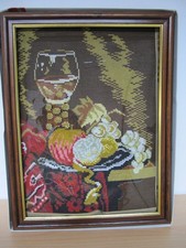 Stickbild Gobelin "Stillleben"  Echtholzrahmen zum selber sticken