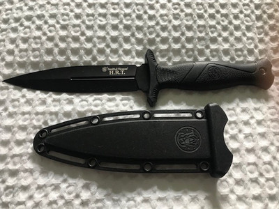Smith & Wesson HRT Blade Knife SWHRT9B Dual Edge Spear Point Sheath
